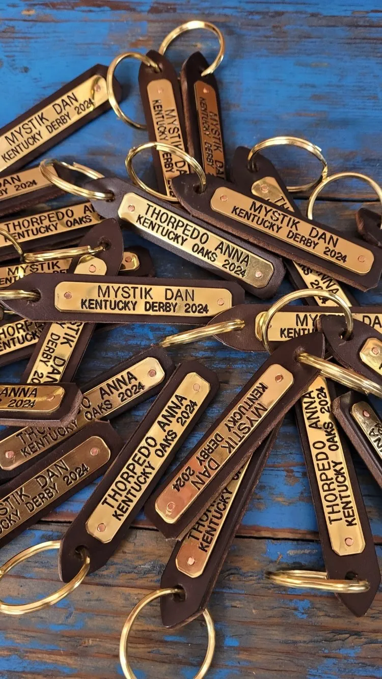kenny mcpeak, kentucky derby, Quillin key chain, key fob, engraving